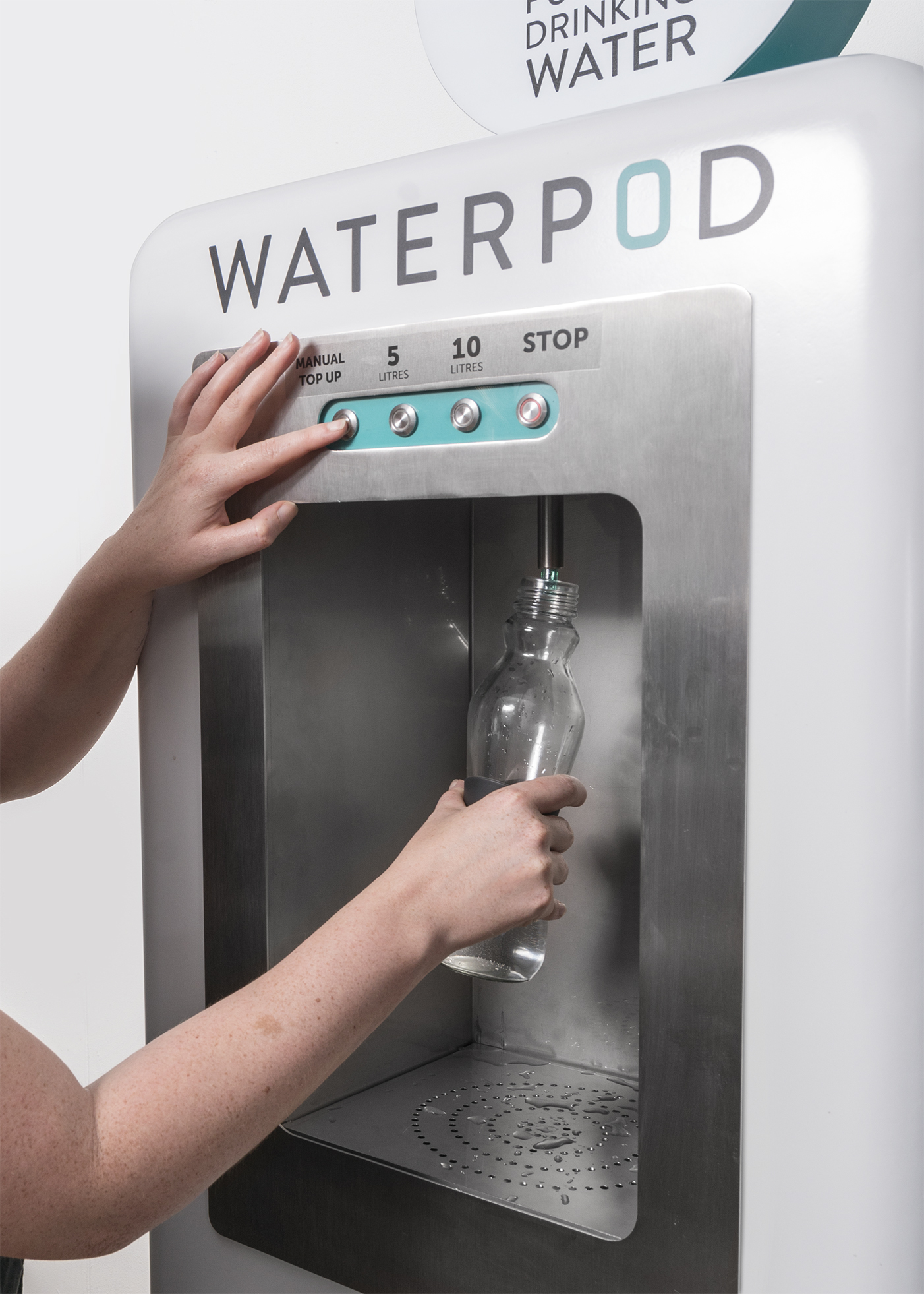 Waterpod installed in grocery store